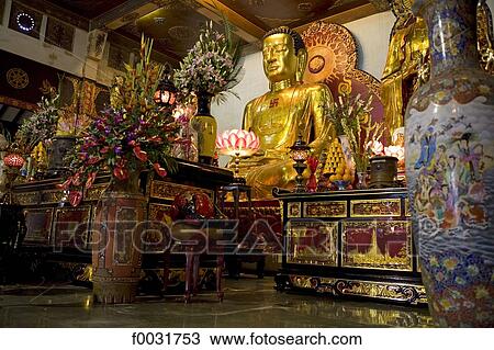 Stock Image - Vietnam, Ho Chi Minh city, Giac pagoda, Buddha statue.. Fotosearch
