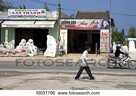 Stock Image - Vietnam, Hoi An, pottery stall and statues.. Fotosearch