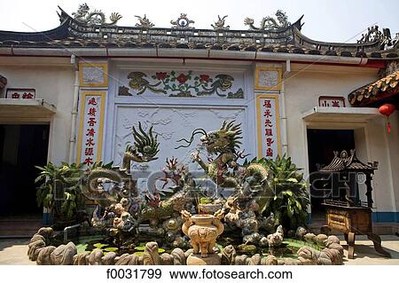 Vietnam, Hoi An, Quang Dong temple, statue of a chinese dragon. View Large Photo Image Stock Photo - Vietnam, Hoi An, Quang Dong temple, statue of a chinese dragon.. Fotosearch