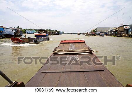 Vietnam, Mekong delta, landing stage. View Large Photo Image Stock Photo - Vietnam, Mekong delta, landing stage.. Fotosearch