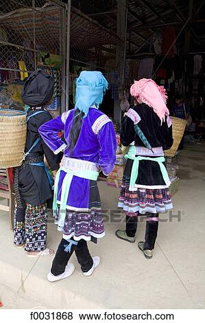 Stock Photo - Vietnam, road to Sappa, Hmong woman.. Fotosearch