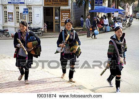Vietnam, Sappa, Hmong young woman in traditional costume. View Large Photo Image Picture - Vietnam, Sappa, Hmong young woman in traditional costume.. Fotosearch