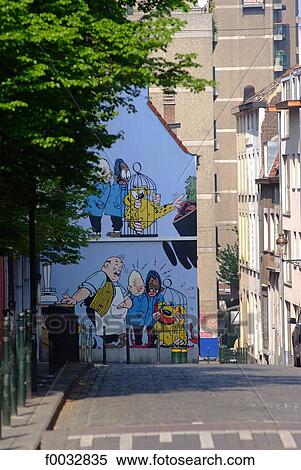 Belgium, Brussels, cartoons on a wall View Large Photo Image Stock Photography - Belgium, Brussels, cartoons on a wall. Fotosearch