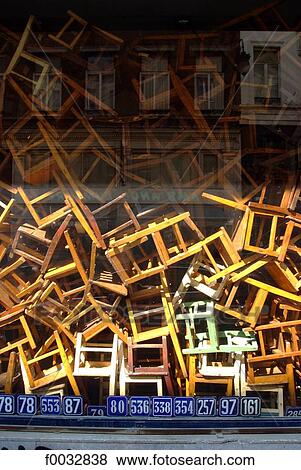 Belgium, Brussels, chairs in a shop window View Large Photo Image Stock Photo - Belgium, Brussels, chairs in a shop window. Fotosearch