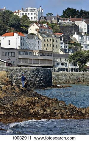 Channel islands, Guernsey, St Peter Port View Large Photo Image Stock Image - Channel islands, Guernsey, St Peter Port. Fotosearch