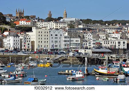 Channel islands, Guernsey, St Peter Port View Large Photo Image Stock Image - Channel islands, Guernsey, St Peter Port. Fotosearch