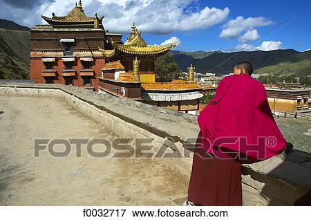 China, Gansu, Xiahe, Tibetan monastery of Labrang, pilgrims View Large Photo Image Stock Photo - China, Gansu, Xiahe, Tibetan monastery of Labrang, pilgrims. Fotosearch