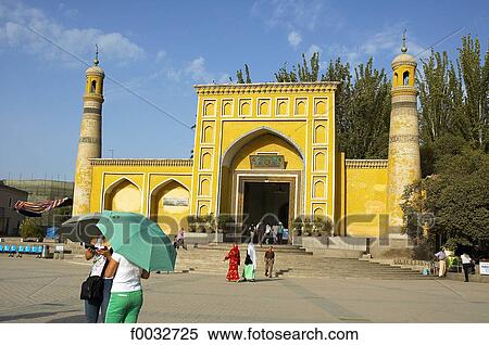 Stock Photography - China, Xinjiang, Kashgar, Id Kah mosque. Fotosearch