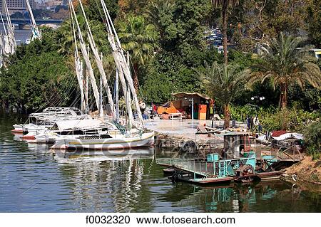 Stock Image - Egypt, Caire, feluccas.. Fotosearch