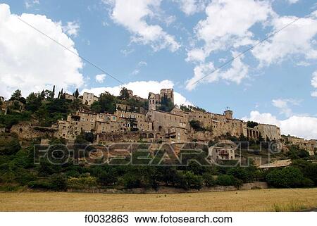 Stock Image - France, Alps, Montbrun les Bains. Fotosearch