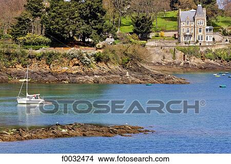 Picture - France, Brittany, Dinard, along the Rance river. Fotosearch