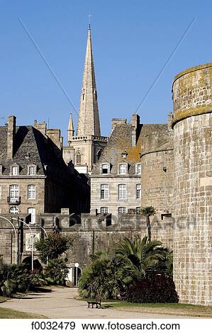 France, Brittany, Saint Malo, garden of the moat View Large Photo Image Stock Photo - France, Brittany, Saint Malo, garden of the moat. Fotosearch