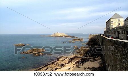 France, Brittany, Saint Malo, rampart View Large Photo Image Stock Image - France, Brittany, Saint Malo, rampart. Fotosearch
