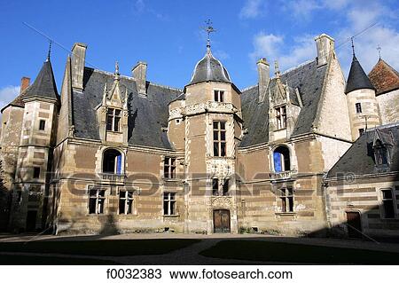 Stock Image - France, Centre, Ainay le Vieil, castle. Fotosearch