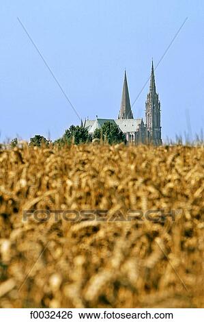 France, Centre, Chartres, the cathedral View Large Photo Image Stock Photograph - France, Centre, Chartres, the cathedral. Fotosearch
