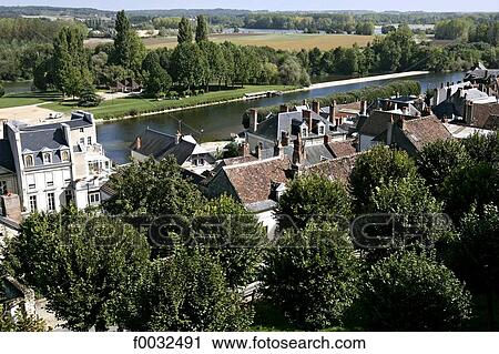 Stock Image - France, Centre, Saint Aignan, along the Cher river. Fotosearch