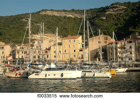 Stock Photography - France, Corsica, Bonifacio, port. Fotosearch