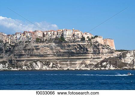 Stock Photograph - France, Corsica, Bonifacio, the citadel. Fotosearch