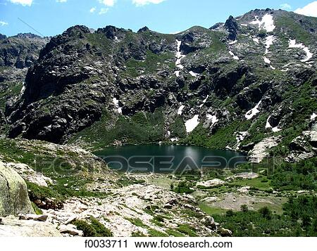 France, Corsica, Restonica valley, lake of Melo View Large Photo Image Stock Image - France, Corsica, Restonica valley, lake of Melo. Fotosearch