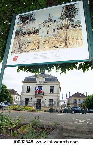 Stock Photo - France, Ile de France, Auvers sur Oise, town hall. Fotosearch