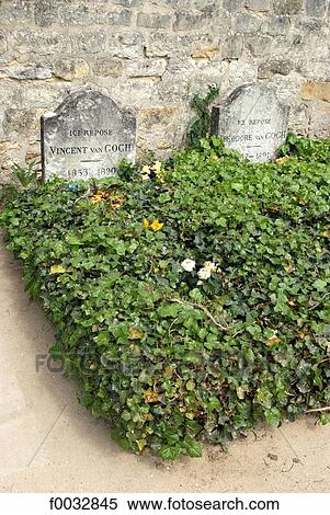 France, Ile de France, Auvers sur Oise, grave of Vincent and Theo Van Gogh View Large Photo Image Stock Photography - France, Ile de France, Auvers sur Oise, grave of Vincent and Theo Van Gogh. Fotosearch
