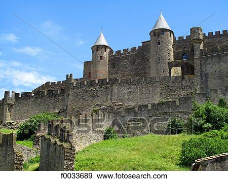 France, Languedoc, Carcassonne, the fortress View Large Photo Image Stock Photo - France, Languedoc, Carcassonne, the fortress. Fotosearch