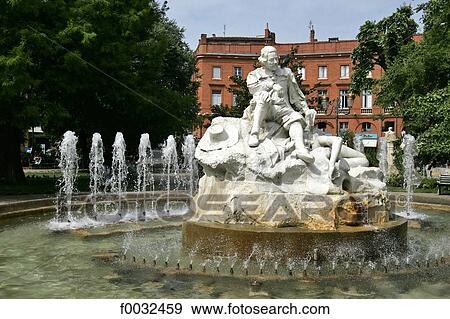 Stock Photo - France, Languedoc, Toulouse, fountain. Fotosearch