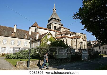 France, Limousin, Chambon sur Voueize, abbey-church of Sainte Valerie View Large Photo Image Stock Photograph - France, Limousin, Chambon sur Voueize, abbey-church of Sainte Valerie. Fotosearch