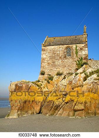 France, Normandy, chapel behind Mont Saint Michel View Large Photo Image Stock Photo - France, Normandy, chapel behind Mont Saint Michel. Fotosearch