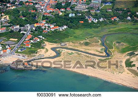 Stock Image - France, Pas-de-Calais, aerial view of Ambleteuse. Fotosearch