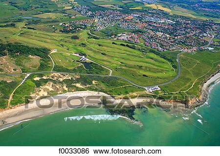 Stock Photograph - France, Pas-de-Calais, aerial view of Pointe aux oies. Fotosearch