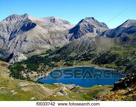 Stock Image - France, Provence, lake of Allos. Fotosearch