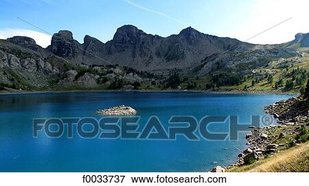 France, Provence, lake of Allos View Large Photo Image Stock Photo - France, Provence, lake of Allos. Fotosearch