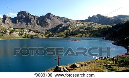 France, Provence, lake of Allos View Large Photo Image Stock Photo - France, Provence, lake of Allos. Fotosearch