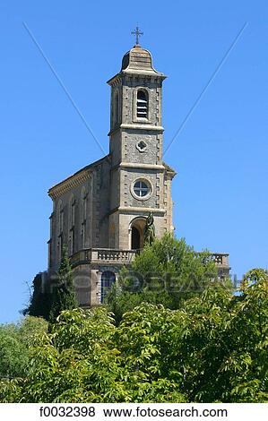 Stock Photo - France, Rhone Alpes, church of Pierrelongue. Fotosearch