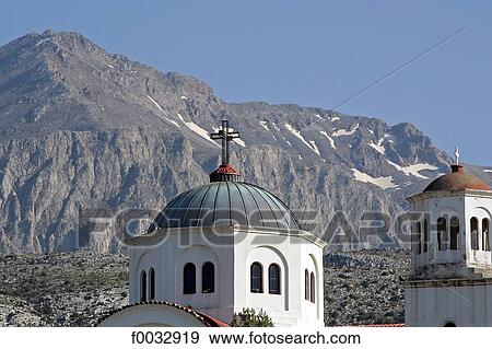Stock Photo - Greece, Crete, Lassithi plateau, church of Agios Georgios. Fotosearch