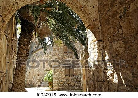 Greece, Crete, Spinalonga island, street View Large Photo Image Stock Photography - Greece, Crete, Spinalonga island, street. Fotosearch