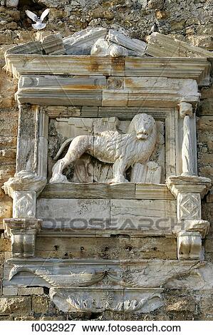 Greece, Crete, venetian fortress, sculpture View Large Photo Image Stock Photo - Greece, Crete, venetian fortress, sculpture. Fotosearch
