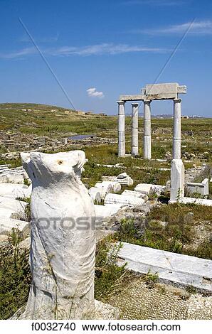 Greece, Cyclades, Delos, temple of Apollo View Large Photo Image Stock Image - Greece, Cyclades, Delos, temple of Apollo. Fotosearch