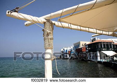 Stock Photo - Greece, Cyclades, Mykonos, little Venice. Fotosearch