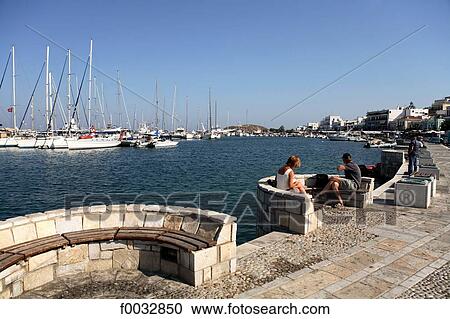 Greece, Cyclades, Mykonos, port of Hora View Large Photo Image Stock Image - Greece, Cyclades, Mykonos, port of Hora. Fotosearch