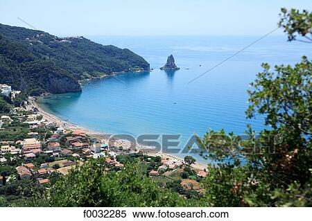 Greece, Ionian islands, Corfu, Agios Gordis. View Large Photo Image Stock Photography - Greece, Ionian islands, Corfu, Agios Gordis.. Fotosearch