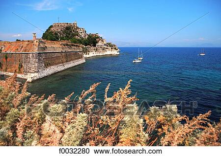 Greece, ionian islands, Corfu, citadel of Kerkyra. View Large Photo Image Stock Image - Greece, ionian islands, Corfu, citadel of Kerkyra.. Fotosearch