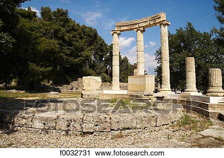 Greece, Peloponnese, Olympia, exedra of Herodes Atticus View Large Photo Image Stock Image - Greece, Peloponnese, Olympia, exedra of Herodes Atticus. Fotosearch