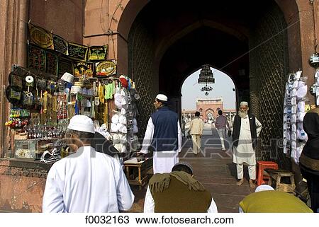 India, New Delhi, the Jama Masjid. View Large Photo Image Stock Image - India, New Delhi, the Jama Masjid.. Fotosearch