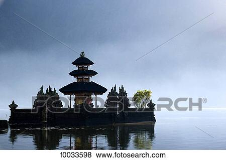 Indonesia, Bali, pagoda on the Bratan lake View Large Photo Image Stock Photo - Indonesia, Bali, pagoda on the Bratan lake. Fotosearch
