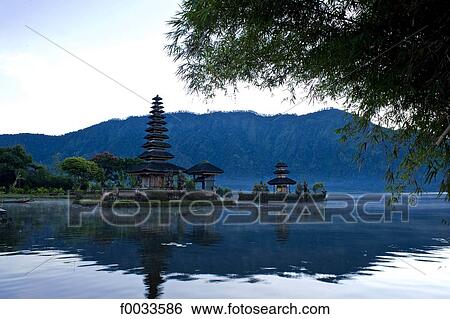 Indonesia, Bali, temple of Pura Ulun Danu Bratan on the Bratan lake View Large Photo Image Stock Photograph - Indonesia, Bali, temple of Pura Ulun Danu Bratan on the Bratan lake. Fotosearch