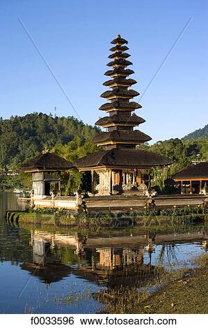 Indonesia, Bali, temple of Pura Ulun Danu Bratan on the Bratan lake View Large Photo Image Stock Photograph - Indonesia, Bali, temple of Pura Ulun Danu Bratan on the Bratan lake. Fotosearch