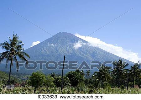 Stock Photo - Indonesia, Bali, view of the mount Agung. Fotosearch