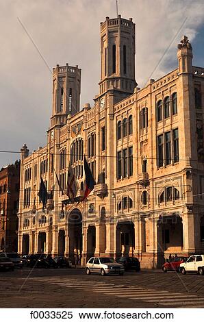 Stock Photography - Italy, Sardinia, Cagliari, town hall. Fotosearch